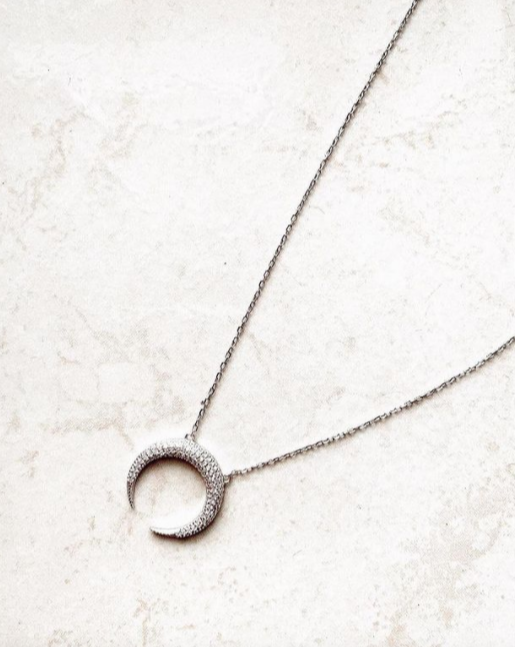 Collar Crescent Moon Silver