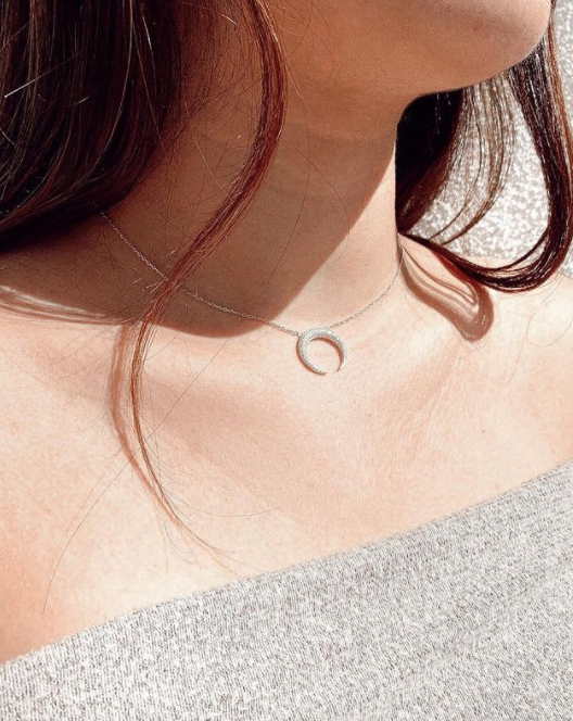 Collar Crescent Moon Silver